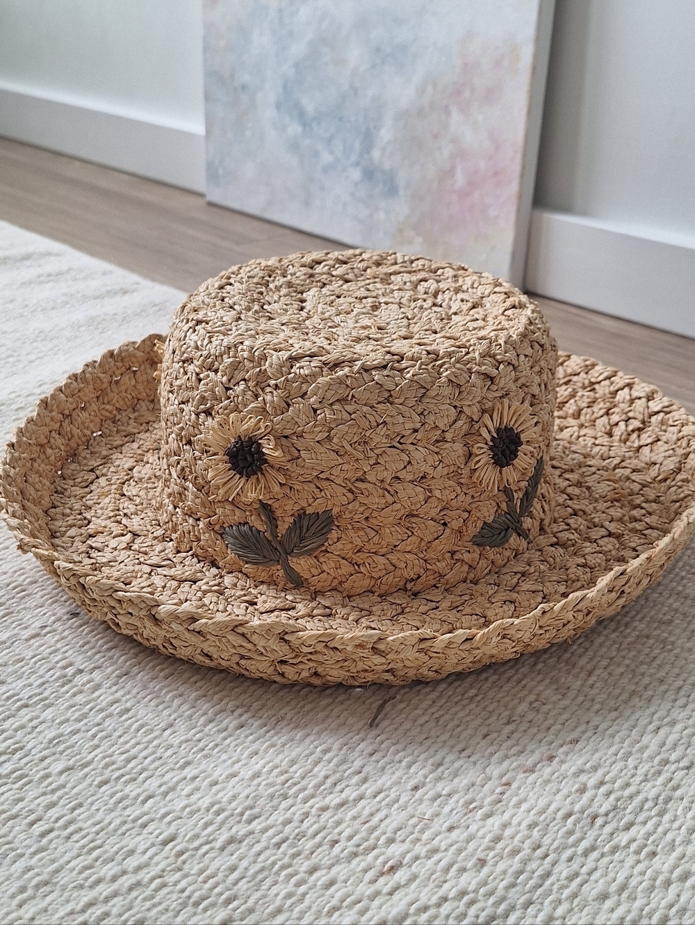 90s GAP Sunflower Straw Sun Hat